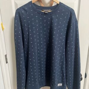 Eddie Bauer Dark Blue Patterned little fish Crewneck Size XL